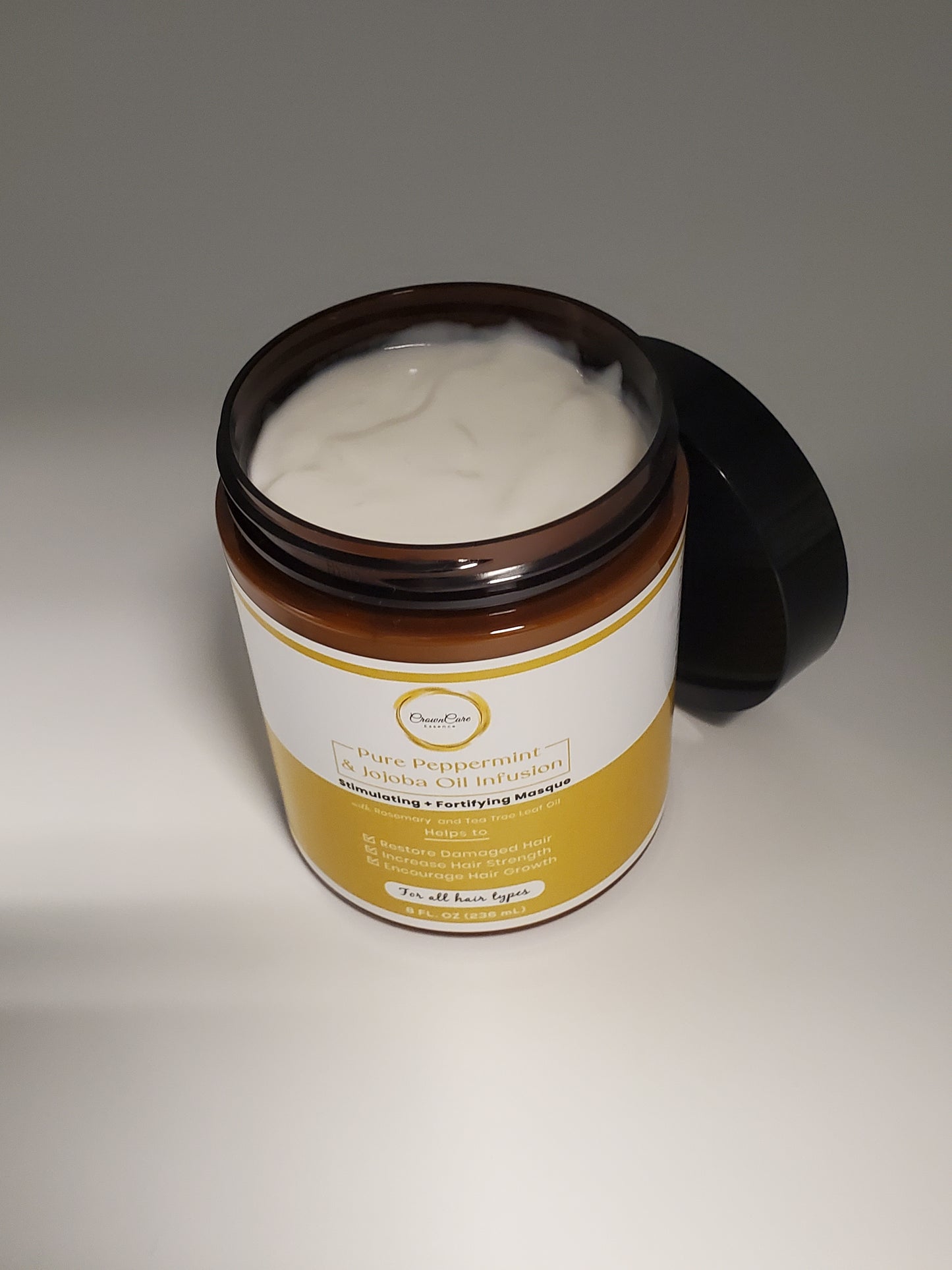 Pure Peppermint & Jojoba Oil Infusion, Stimulating + Fortifying Hair Masque