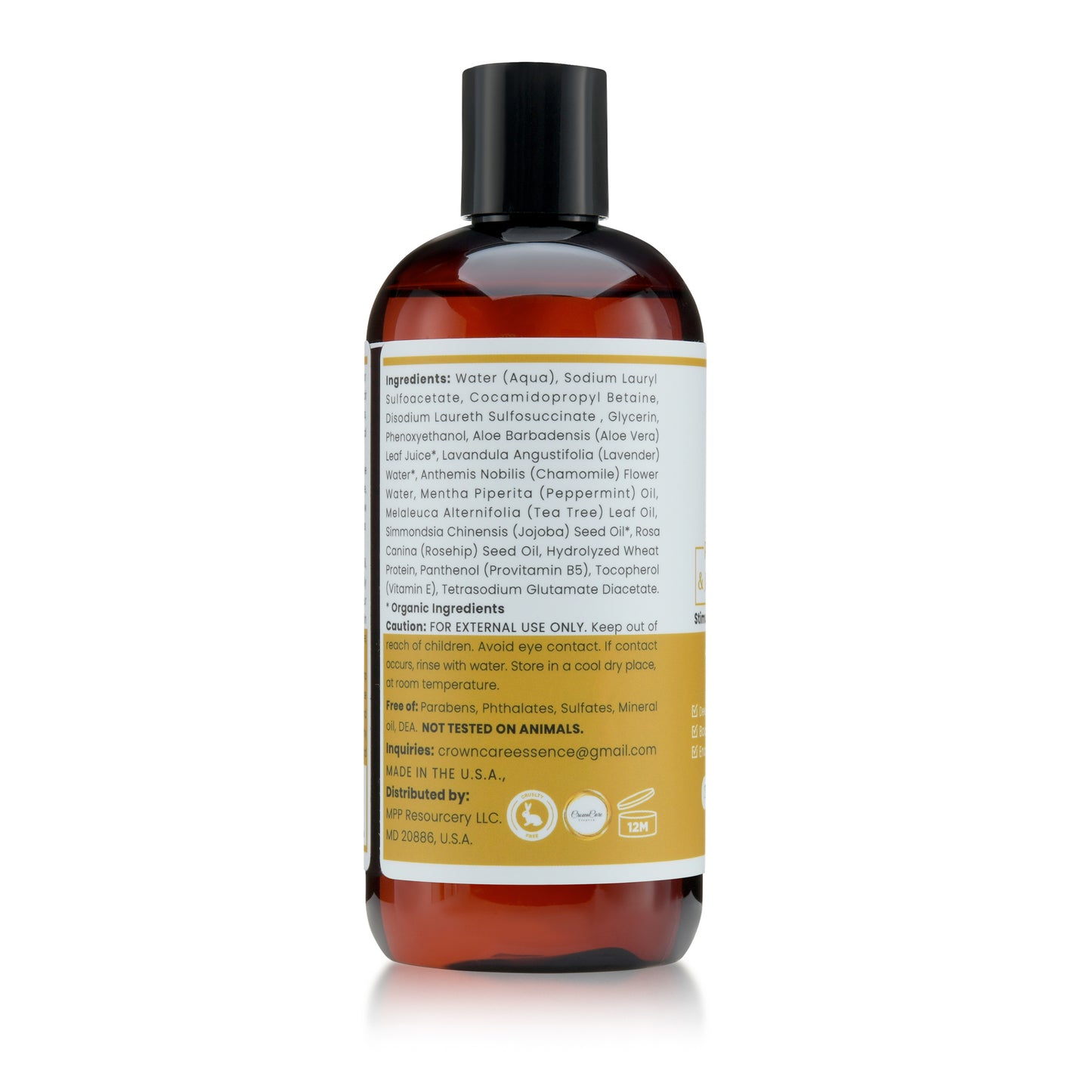 Pure Peppermint & Jojoba Oil Infusion, Stimulating + Fortifying Sulfate-free Shampoo