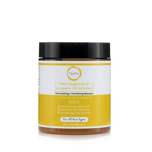 Pure Peppermint & Jojoba Oil Infusion, Stimulating + Fortifying Hair Masque